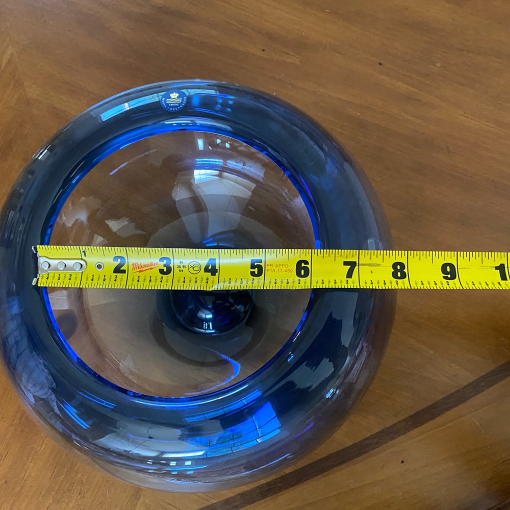 Per Lütken Mid-Century Holmegaard Blue Glass Bowl for Royal Copenhagen Murano - Picture 9 of 9